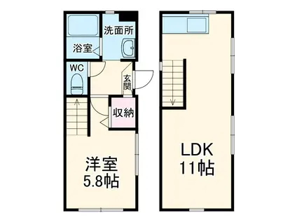 西武鉄道新宿線 新所沢駅 徒歩7分 2階建 築14年(1LDK)の間取り写真