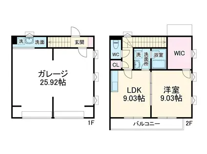 横浜市グリーンL 東山田駅 徒歩20分 2階建 新築(1LDK)の間取り写真