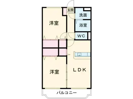 ユーミーRISA(2LDK/1階)の間取り写真