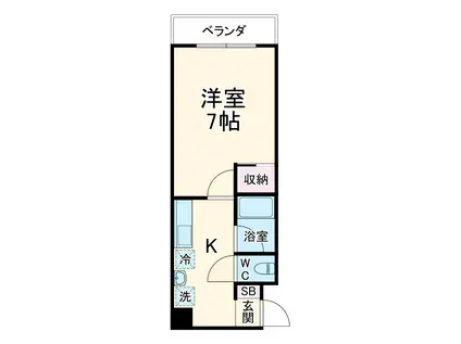 サンロイヤル五条(1K/5階)の間取り写真