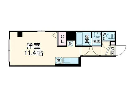 ATTRICE東堀川(ワンルーム/3階)の間取り写真