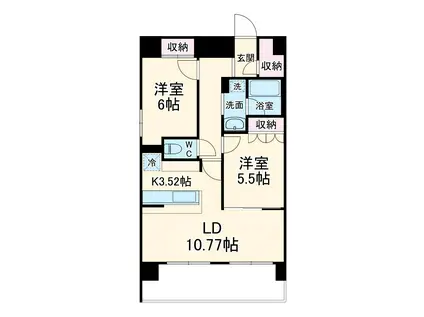 パラドールY(2LDK/8階)の間取り写真