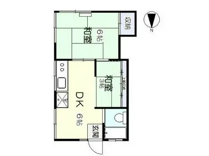 富士コーポ(2DK/1階)の間取り写真