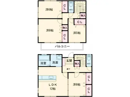 横浜線 淵野辺駅 徒歩24分 2階建 築5年(4LDK)の間取り写真