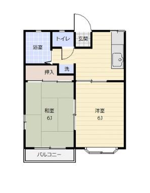 オルテンシア(2K/1階)の間取り写真