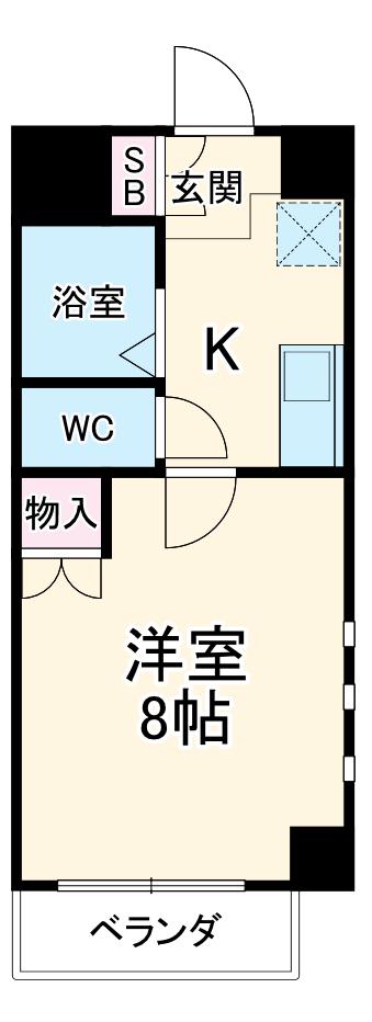CROWN HILLS(1K/1階)の間取り写真