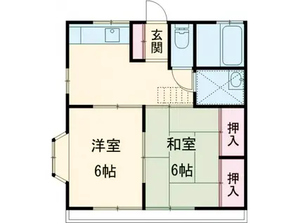 ハイツ田中(2DK/2階)の間取り写真