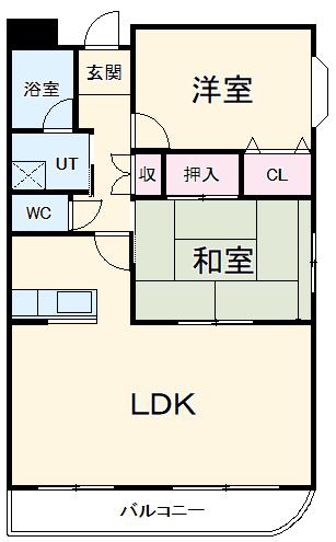 フォレスタ社が丘(2LDK/1階)の間取り写真
