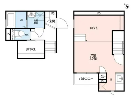 CB鴻巣サンティエ(1K/1階)の間取り写真