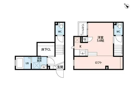 CB鴻巣サンティエ(1K/1階)の間取り写真