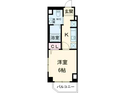 フォルトゥーナ旭町(1K/3階)の間取り写真