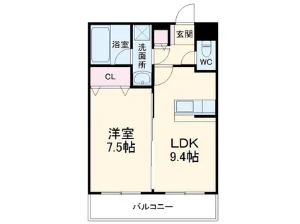 グランド-ル青葉(1LDK/2階)の間取り写真