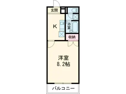 アンプルールフェールK1(1K/2階)の間取り写真