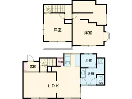 西武鉄道新宿線 花小金井駅 徒歩25分 2階建 築52年(2LDK)の間取り写真