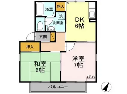トップE(2DK/1階)の間取り写真