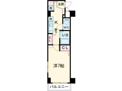 メインステージ久我山(1K/1階)の間取り写真