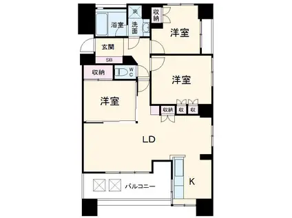 リエトコート丸の内(3LDK/14階)の間取り写真