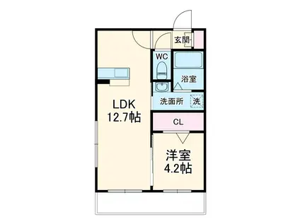 ファビュラス・インセプション(1LDK/2階)の間取り写真