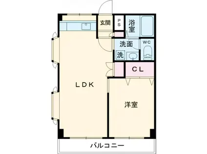 レジデンス宮田(1LDK/2階)の間取り写真