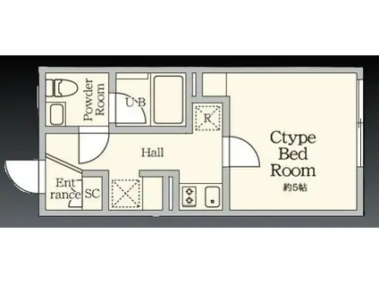 AGRACES北新宿Ⅱ(1K/3階)の間取り写真