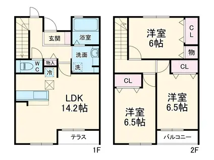 エルブルース(3LDK/1階)の間取り写真
