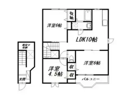 VILLA AMITY G(3LDK/2階)の間取り写真