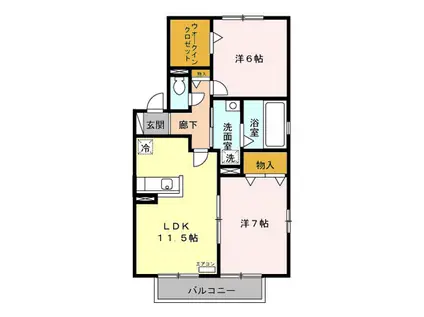 ストリームE棟(2LDK/2階)の間取り写真