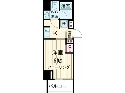 ヴァレッシア桜上水駅前シティ(1K/1階)の間取り写真