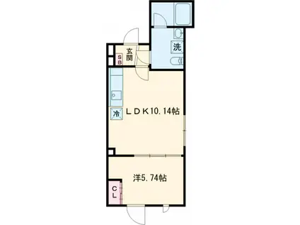 STRIPES 用賀Ⅱ(1LDK/2階)の間取り写真