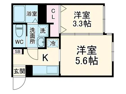 コネクトパーク末広(2K/2階)の間取り写真