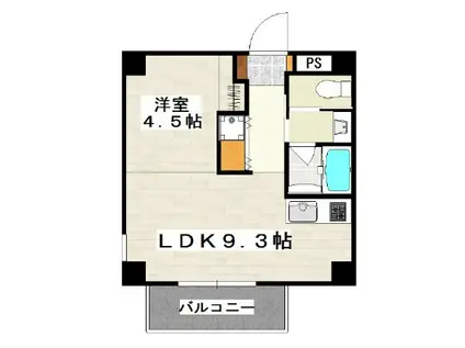 沖縄都市モノレール 小禄駅 徒歩12分 6階建 築7年(1LDK/4階)の間取り写真