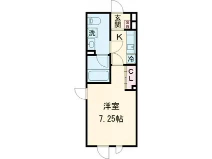 STRIPES 用賀Ⅱ(1K/1階)の間取り写真