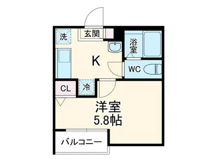 エクセラン北松戸(1K/3階)の間取り写真