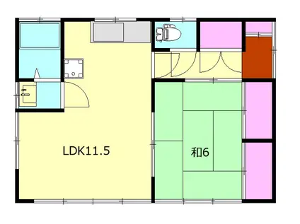 東海道本線 国府津駅 徒歩23分 1階建 築47年(1LDK)の間取り写真