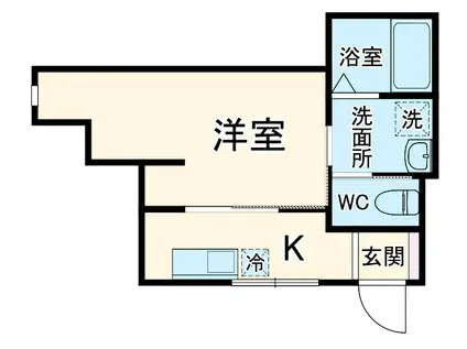 LUXION上本郷(1K/1階)の間取り写真