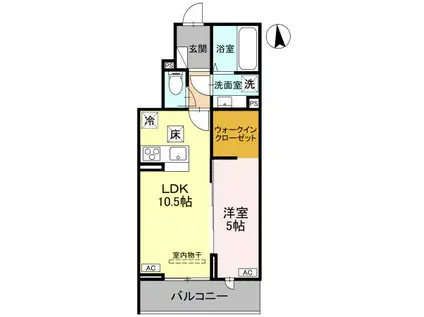 草加市氷川町PJⅣ A(1LDK/1階)の間取り写真