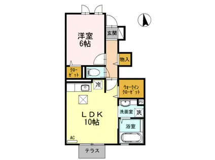 フェリーチェ参番館(1LDK/1階)の間取り写真