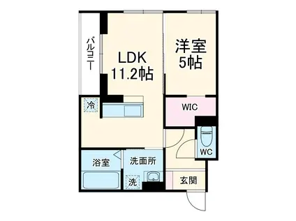 草加市氷川町PJⅣ A(1LDK/3階)の間取り写真