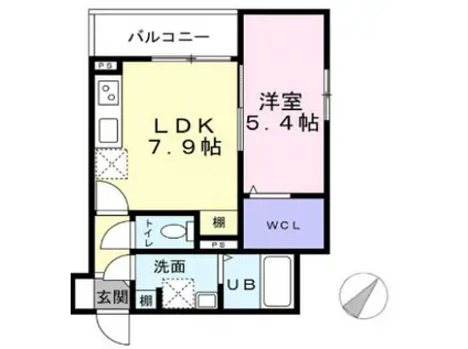 EIJU富士見台駅前(1LDK/3階)の間取り写真