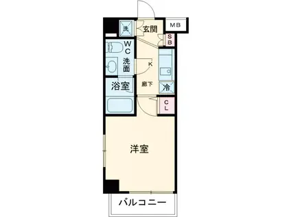 パークロッジ久我山(1K/5階)の間取り写真