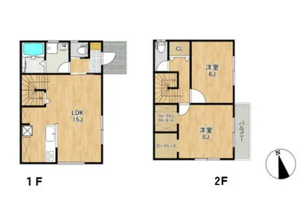 LUMINOUS GARDEN Ⅰ(2LDK/1階)の間取り写真