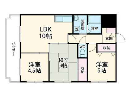 フローラみずほ(3LDK/3階)の間取り写真