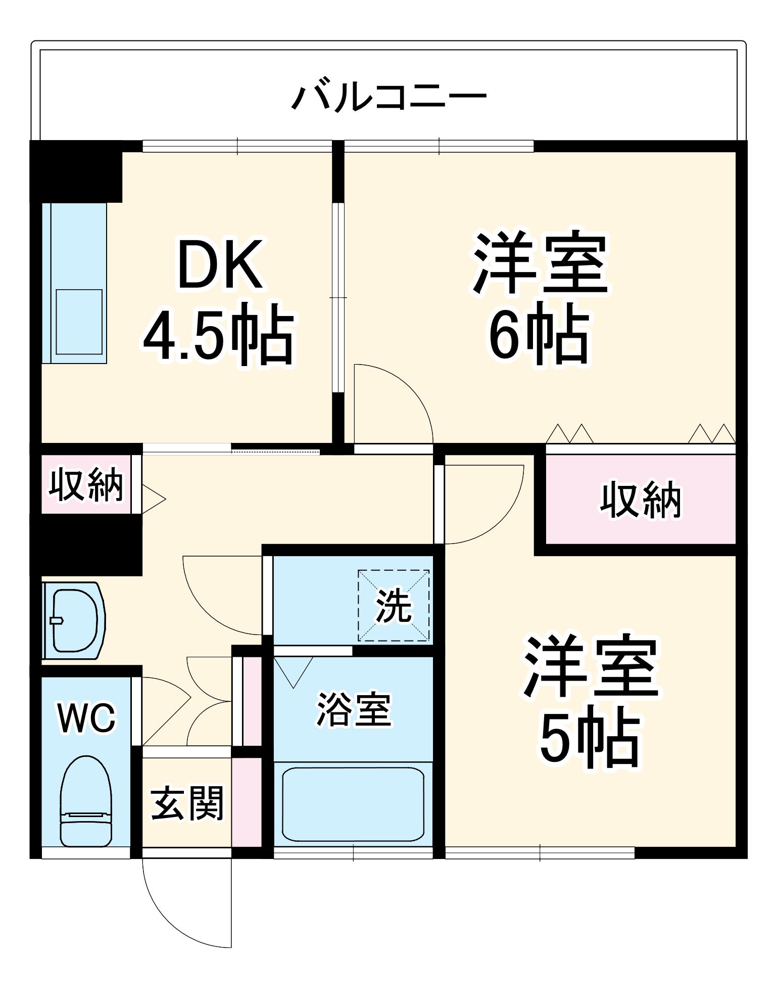 谷ビルⅦ(2DK/3階)の間取り写真