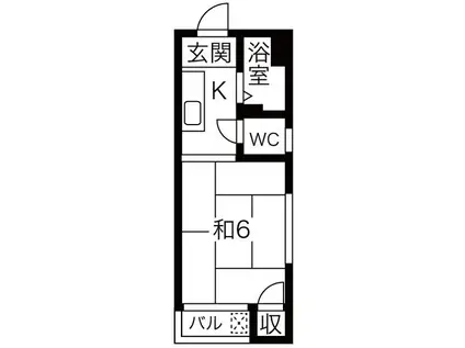 豊明第9東海ビル(1K/1階)の間取り写真