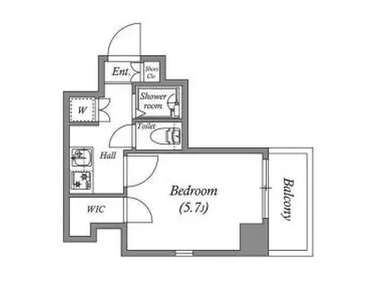 レジデンス横濱関内(1K/10階)の間取り写真