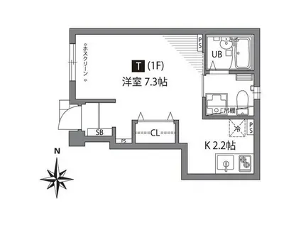 VILLA CONCERTO(1K/1階)の間取り写真