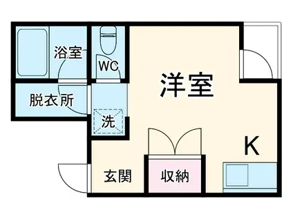 ベルツリーSFC(ワンルーム/1階)の間取り写真