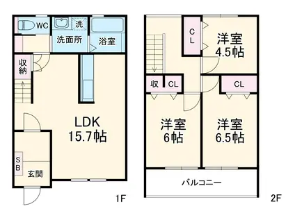 セレニティ(3LDK/1階)の間取り写真