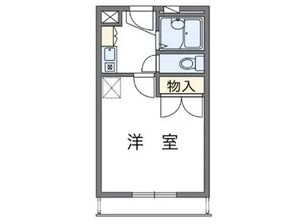 パレス昴(1K/3階)の間取り写真