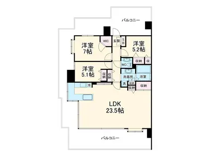 レーベンスクエア藤沢プレイジアム(3LDK/3階)の間取り写真